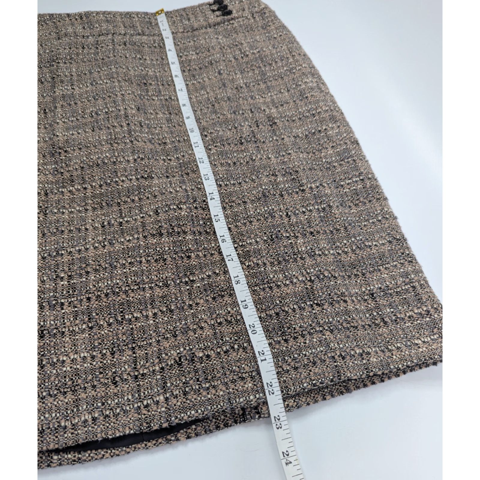 Ann Taylor Ann Taylor Skirt Lined Brown Tan Tweed Textured Back Zip Size 16 Career Office Size 38" / US 16 / IT 52 - 4 Thumbnail