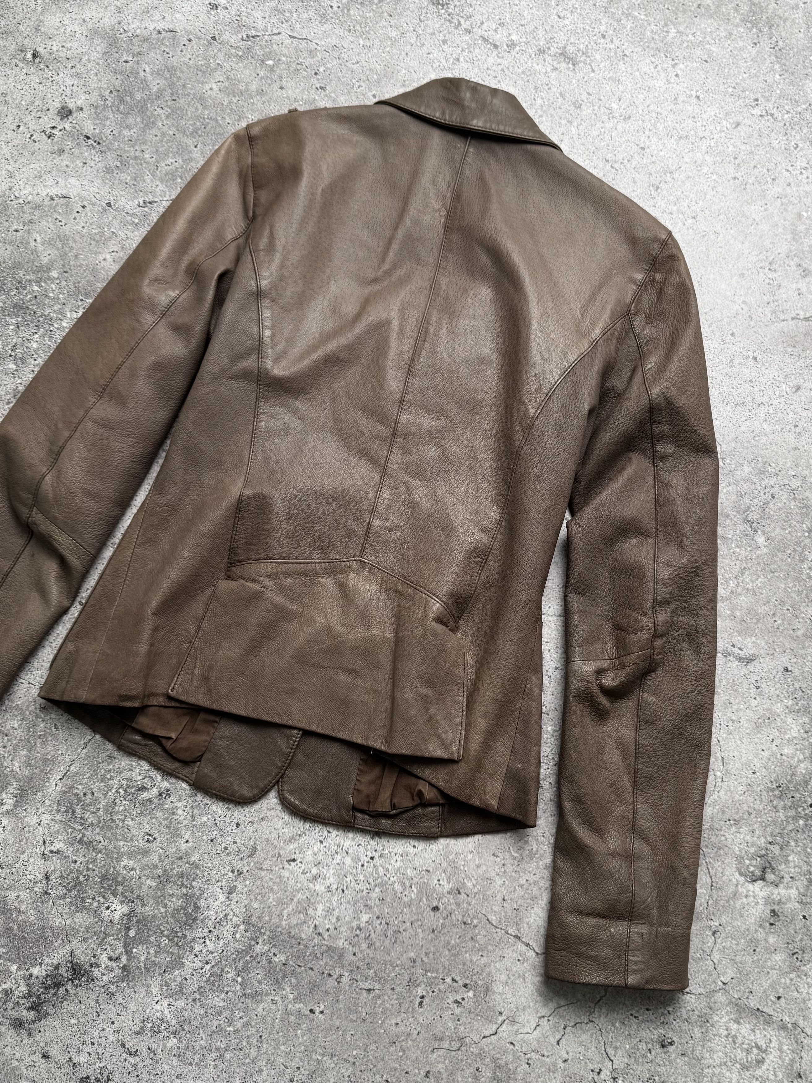 Vintage Vintage Cropped Leather Jacket C2(V489) Size XS / US 0-2 / IT 36-38 - 12 Thumbnail