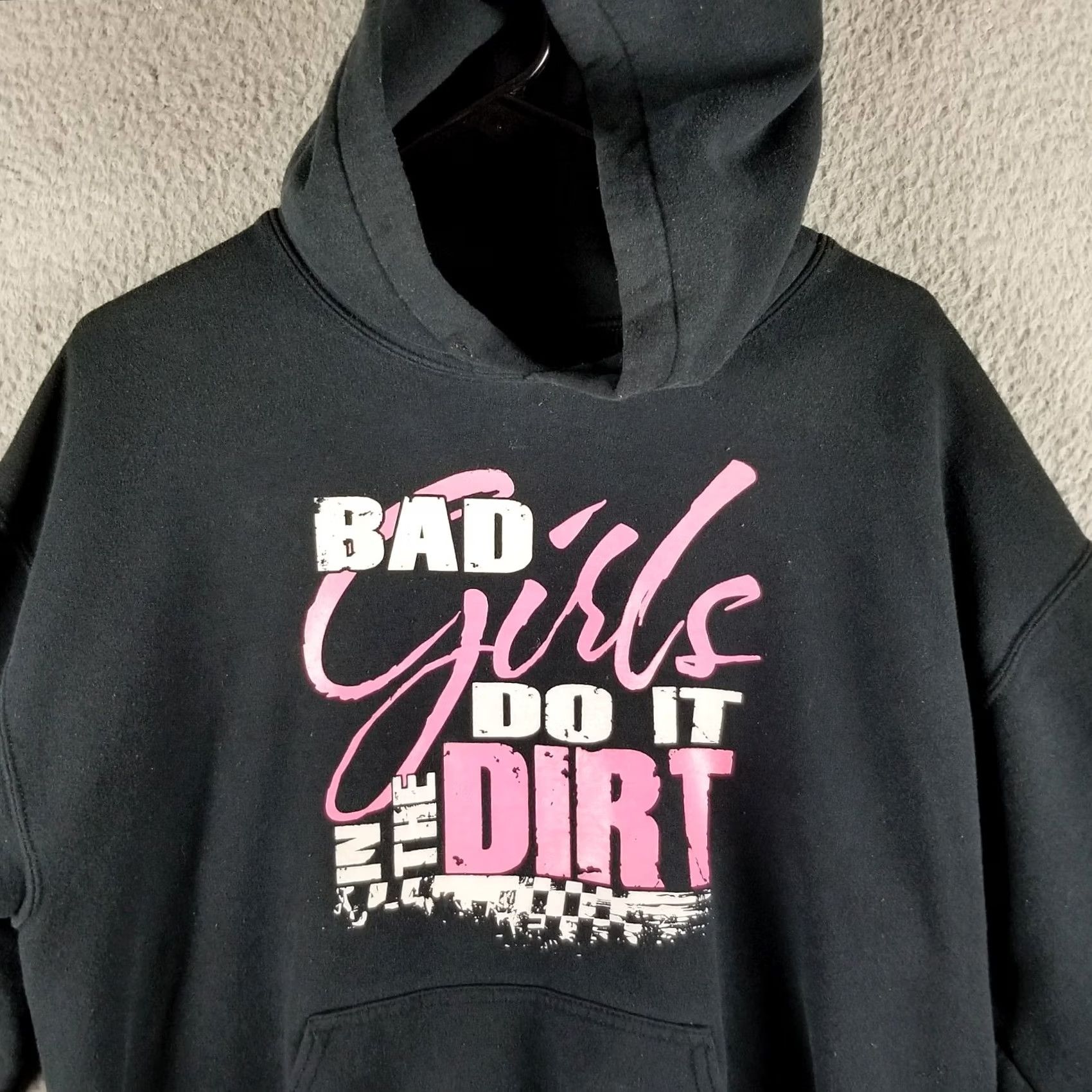 Gildan Motocross Hoodie Men Medium Black Geometric Logo Motocross Racing 90s? Size US M / EU 48-50 / 2 - 2 Thumbnail