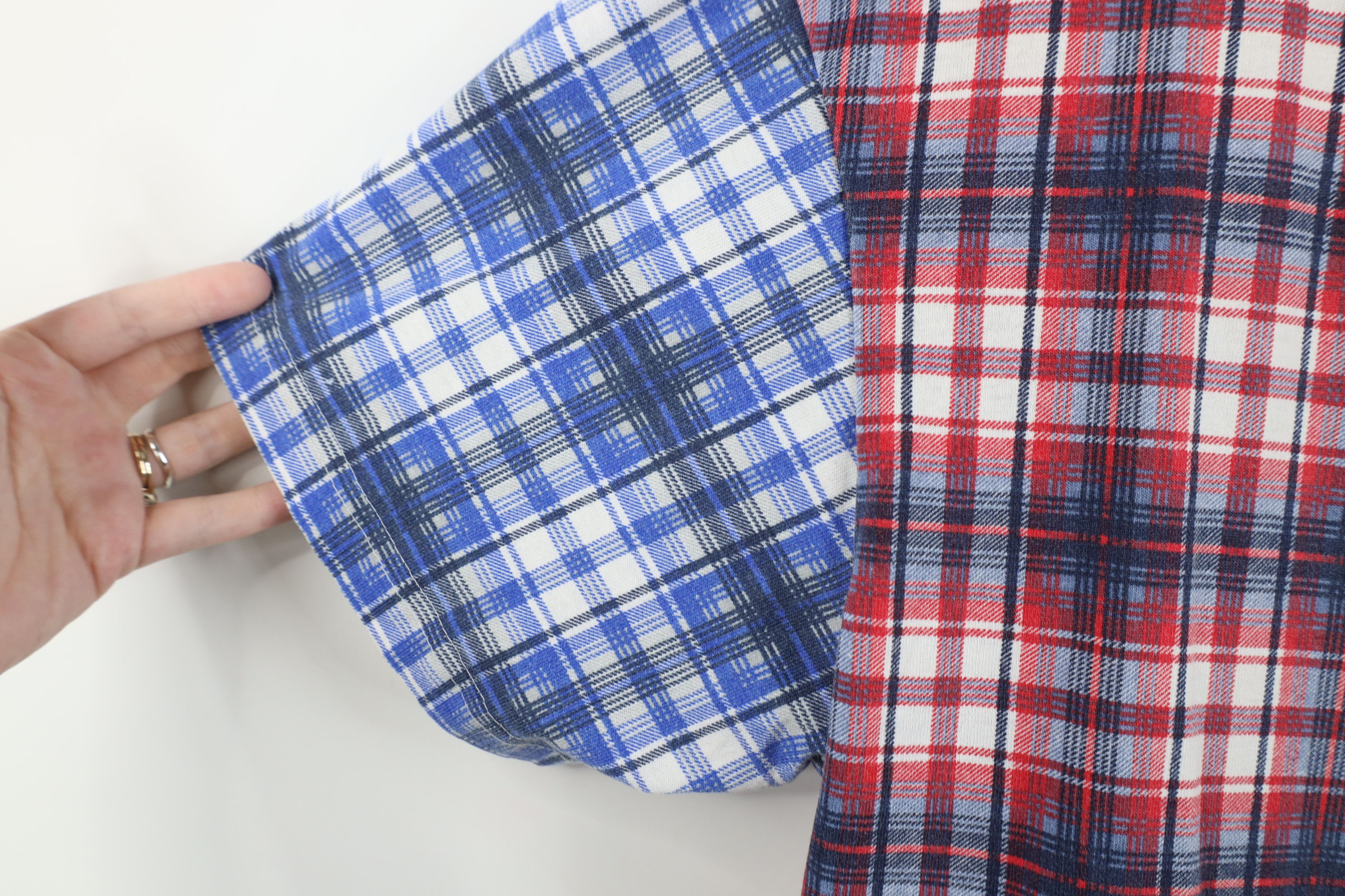Vintage Vintage 90s Streetwear Faded Flannel Baseball Jersey Plaid Size XL / US 12-14 / IT 48-50 - 7 Thumbnail