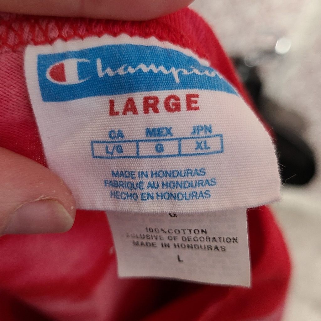 Champion Vintage 90s Champion red bleach tie dye graphic tshirt large Size US L / EU 52-54 / 3 - 6 Thumbnail