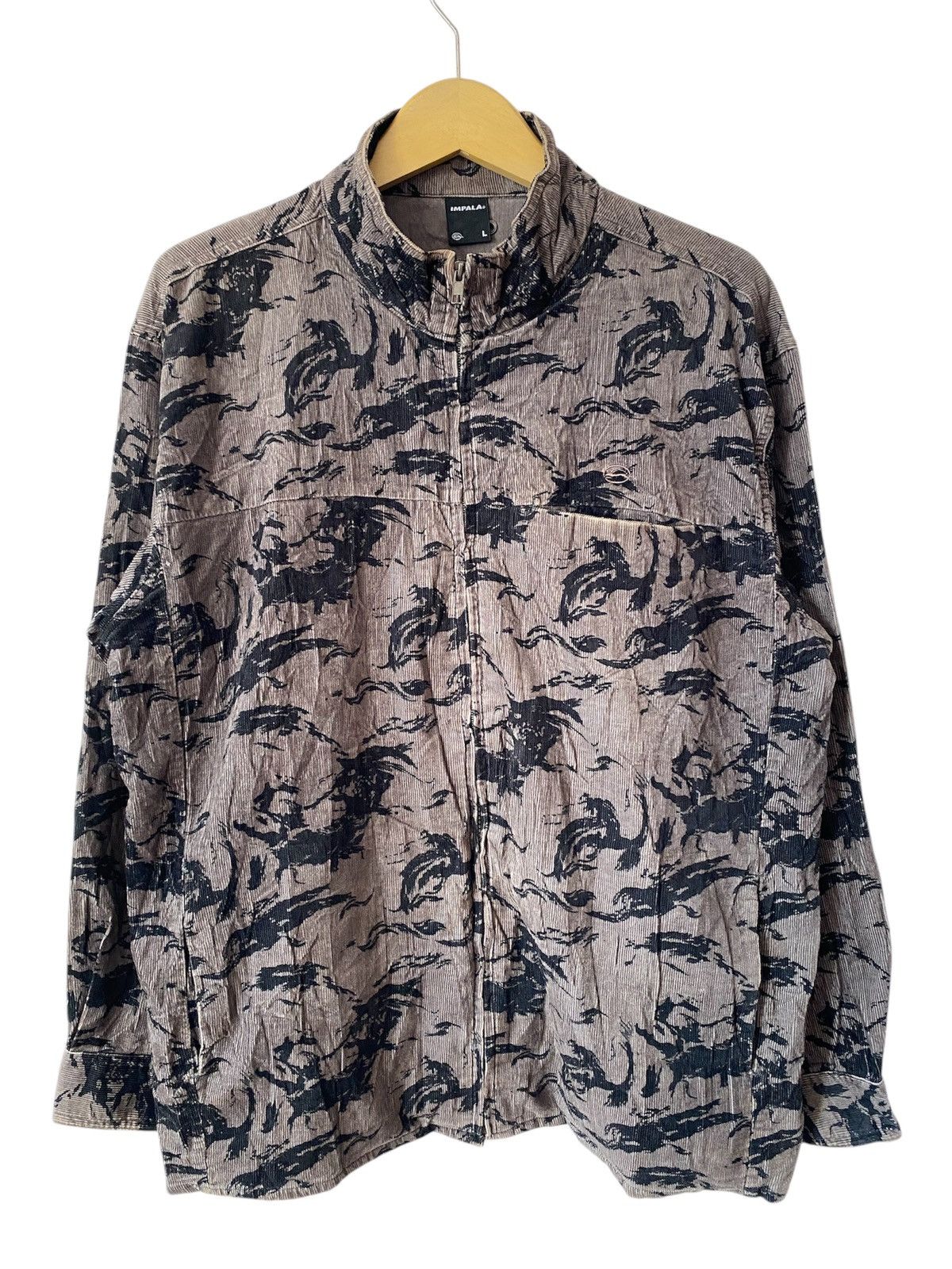 If Six Was Nine Y2k IMPALA CORDUROY ZIPPER LONG SHIRT Size US L / EU 52-54 / 3 - 1 Thumbnail