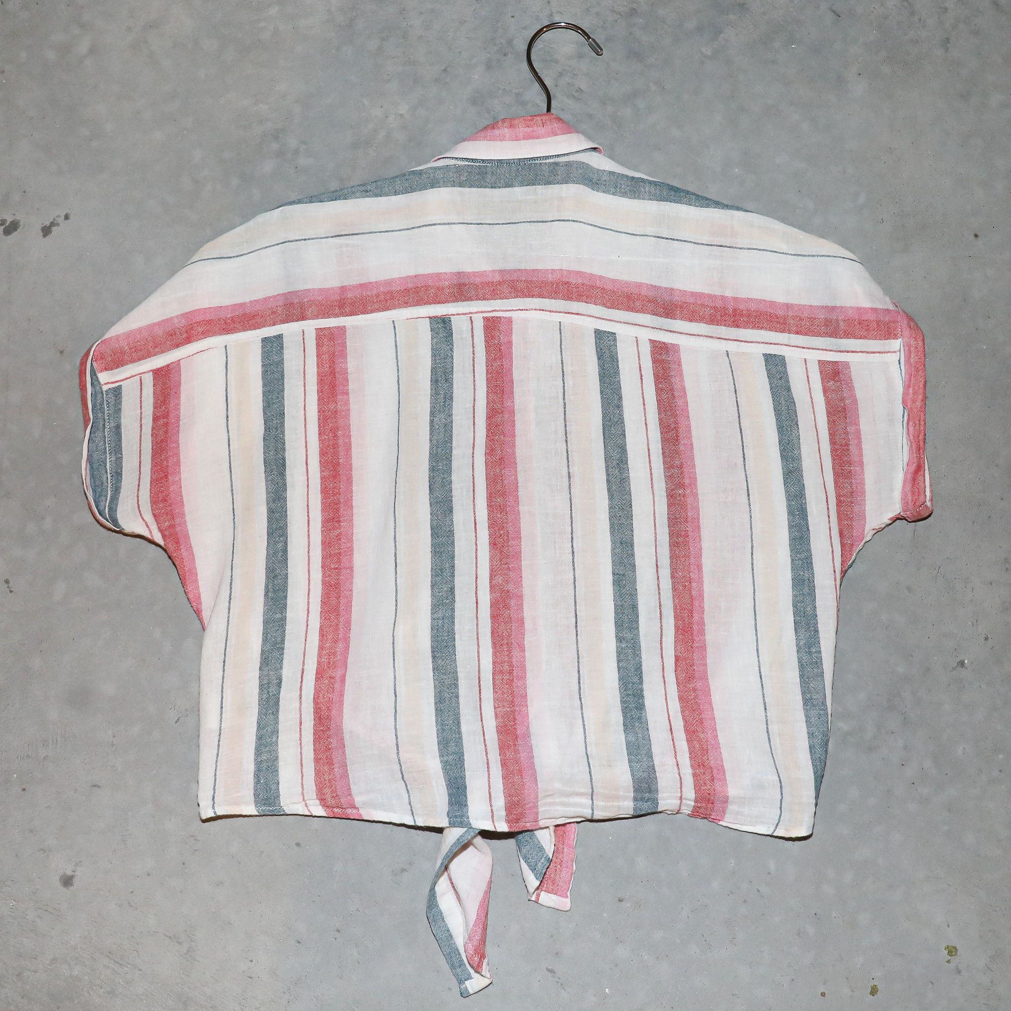 Vintage Boho Festival Stripe Linen Crop Top Size Medium Size M / US 6-8 / IT 42-44 - 3 Thumbnail
