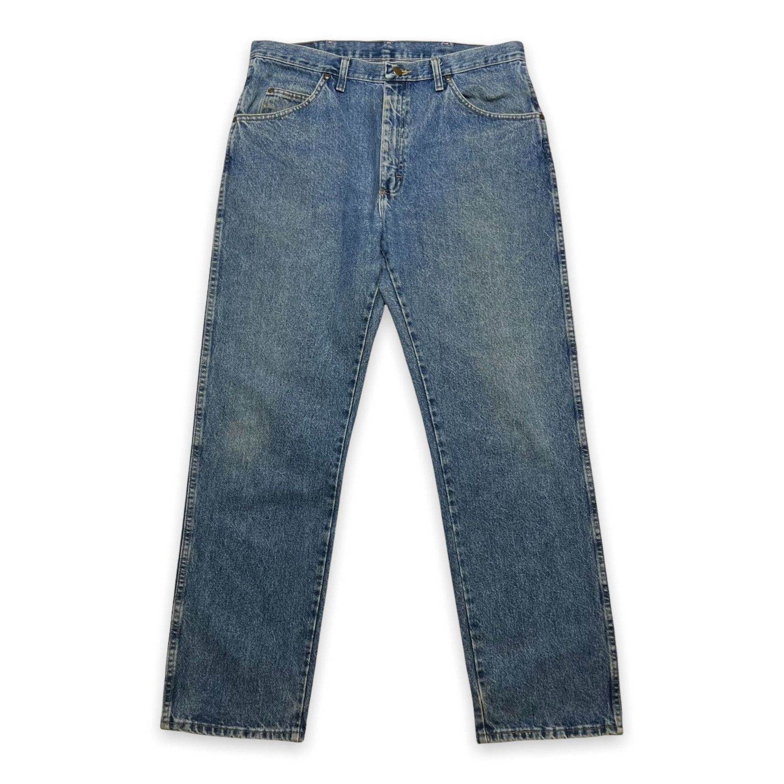 Vintage × Wrangler Wrangler Jeans 36x32 Blue Regular Fit Work Wear Denim Pants Size US 36 / EU 52 - 1 Thumbnail