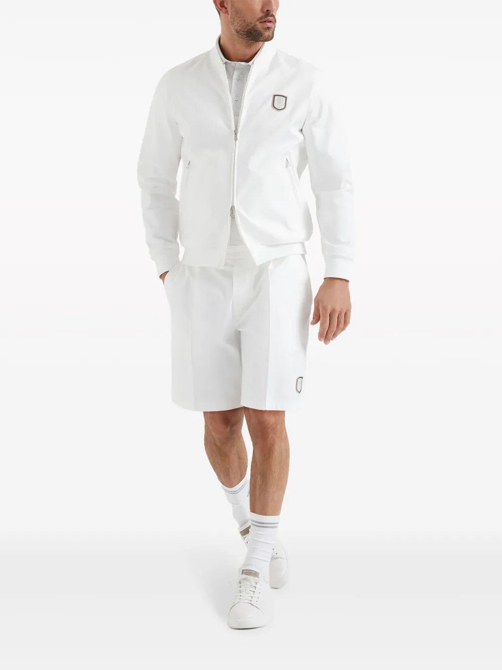 Brunello Cucinelli o1la1rc1a0325 Polo T-Shirt in White Size US XL / EU 56 / 4 - 6 Thumbnail