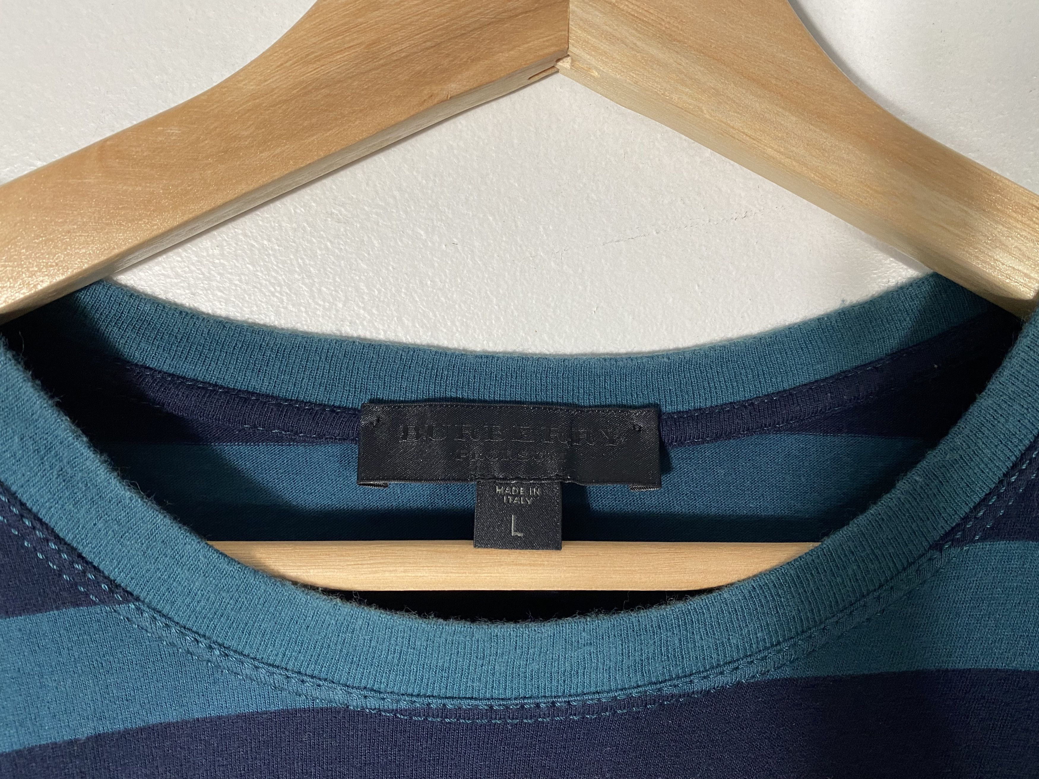 Burberry Prorsum Burberry Prorsum Short Sleeve Striped Pocket Tee Size US L / EU 52-54 / 3 - 3 Thumbnail