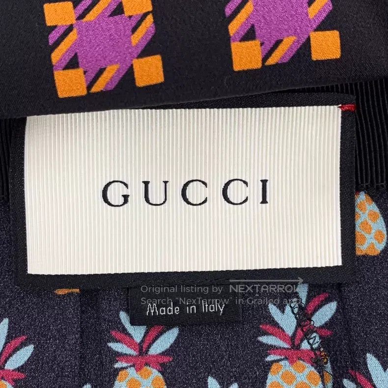 Gucci Gucci Colour-blocked parrot pineapple printed mulberry sil Size 27" / US 4 / IT 40 - 5 Thumbnail