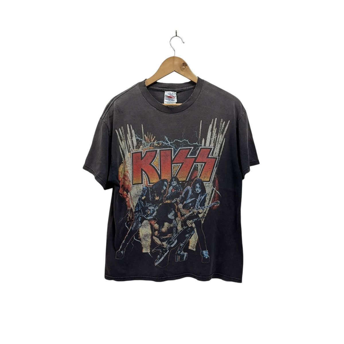KISS Vintage Y2K Kiss World Domination Tour Thrashed Tshirt Size US L / EU 52-54 / 3 - 1 Thumbnail