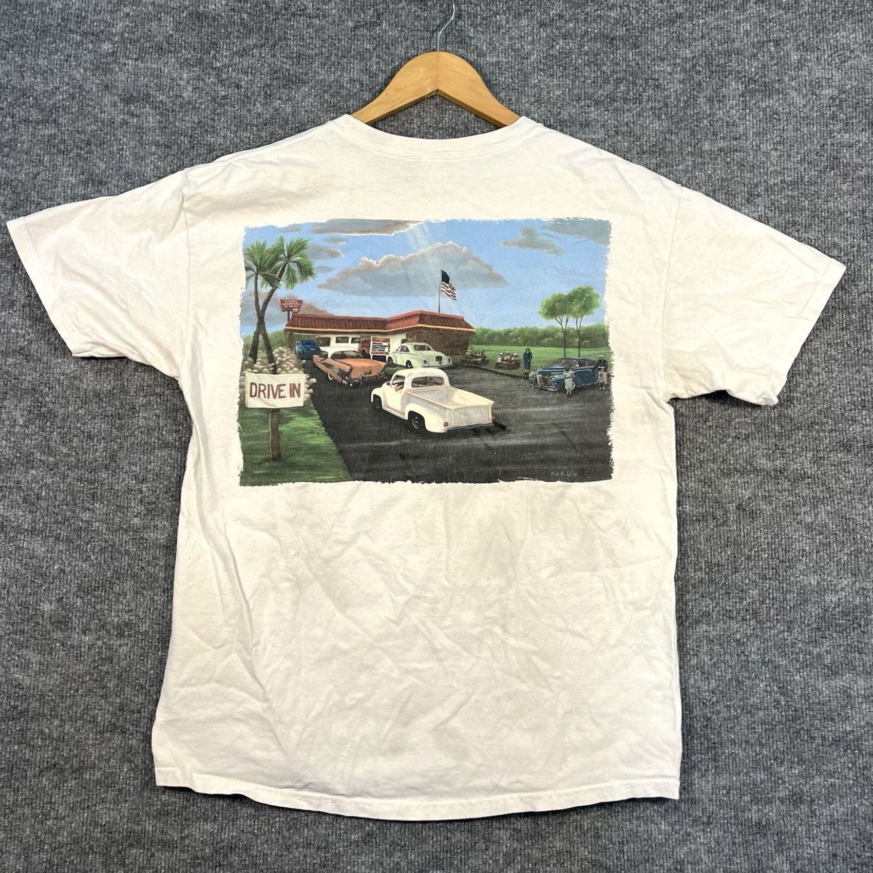 Hanes Hanes Shirt Mens L White Out Burger California Beefy Vtg Promo Tee Size US L / EU 52-54 / 3 - 2 Thumbnail
