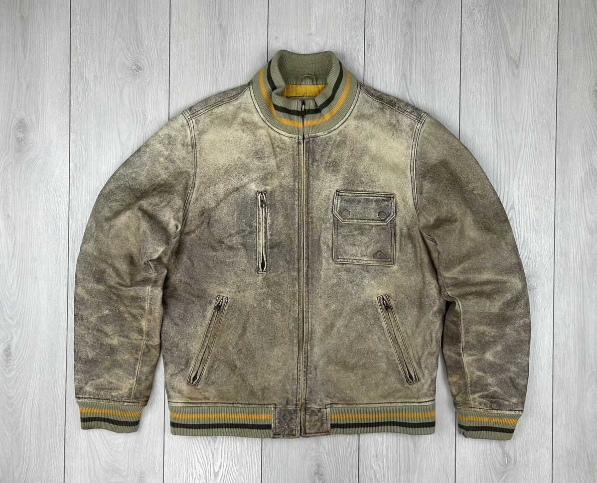 Quiksilver × Vintage Quiksilver Vintage Leather Jacket Size L Size US L / EU 52-54 / 3 - 1 Thumbnail