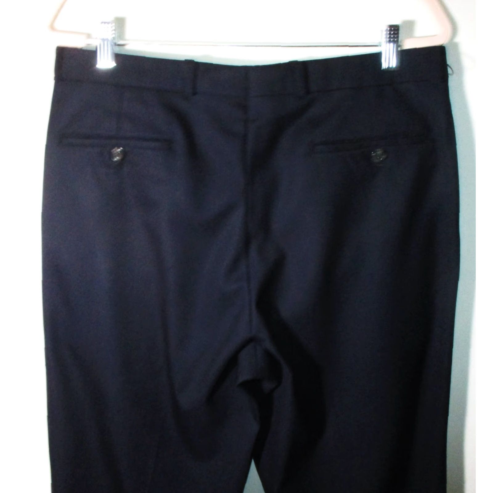 Ralph Lauren LAUREN Ralph Lauren Men Dress Pants Navy Blue Wool 34W 29L Adjustable 5-Pocket Regular Rise Belt Loops Straight Front Pleated Zip Size US 34 / EU 50 - 4 Thumbnail