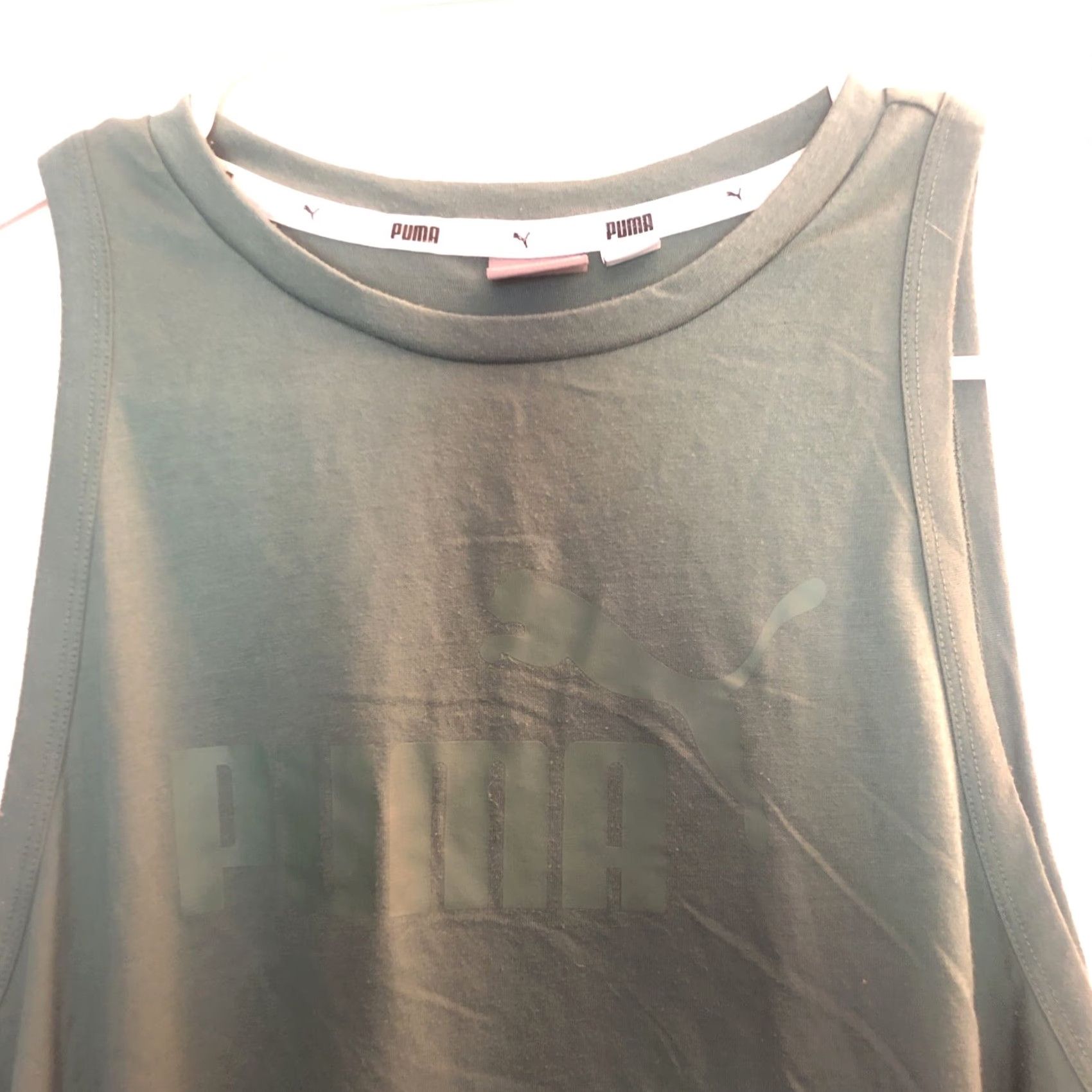 Puma Womens PUMA Tank Top Sleeveless Shirt XS Green Athletic Pullover Spor twear Shirt Size XS / US 0-2 / IT 36-38 - 3 Thumbnail