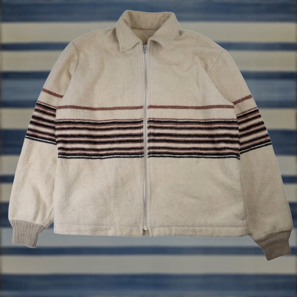 Vintage VINTAGE Coming Attractions Mens Jacket Striped Light Cream 9/10 Medium M Size US M / EU 48-50 / 2 - 1 Thumbnail