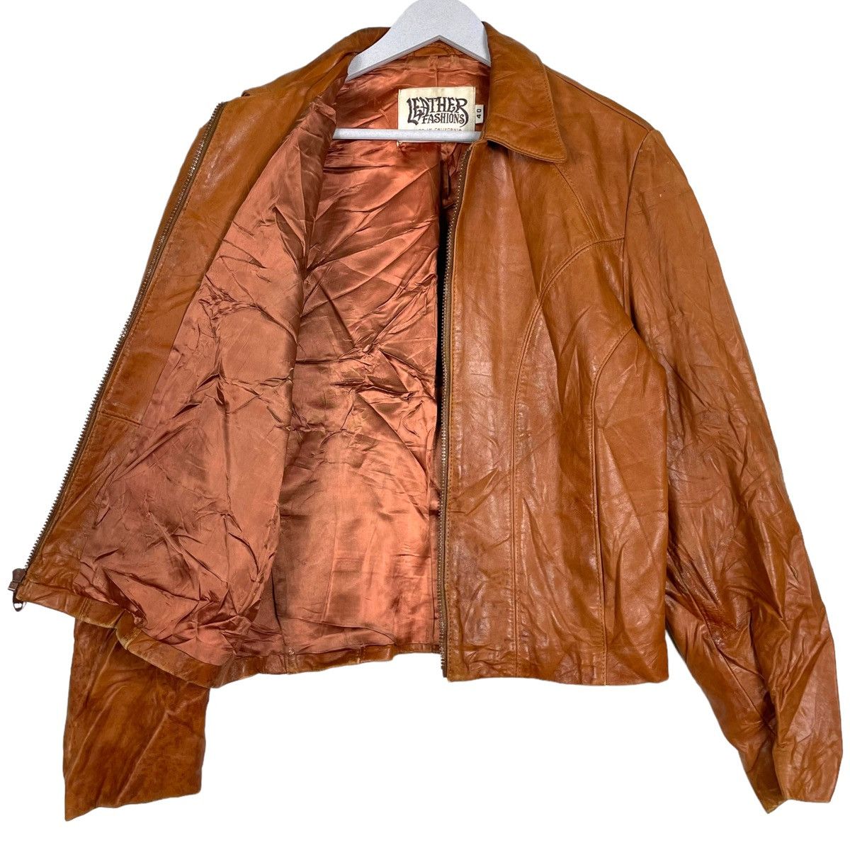 Vintage 💥80s COWHIDE LEATHER BIKER INSPIRED SCHOTT JACKET Size US S / EU 44-46 / 1 - 8 Thumbnail