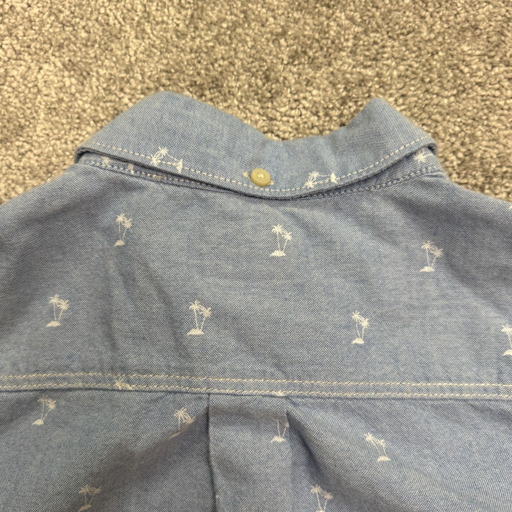 Vans VANS Palm Tree Print Button-Up Shirt Mens Small Blue Chambray Casual Beach Streetwear Size US S / EU 44-46 / 1 - 4 Thumbnail