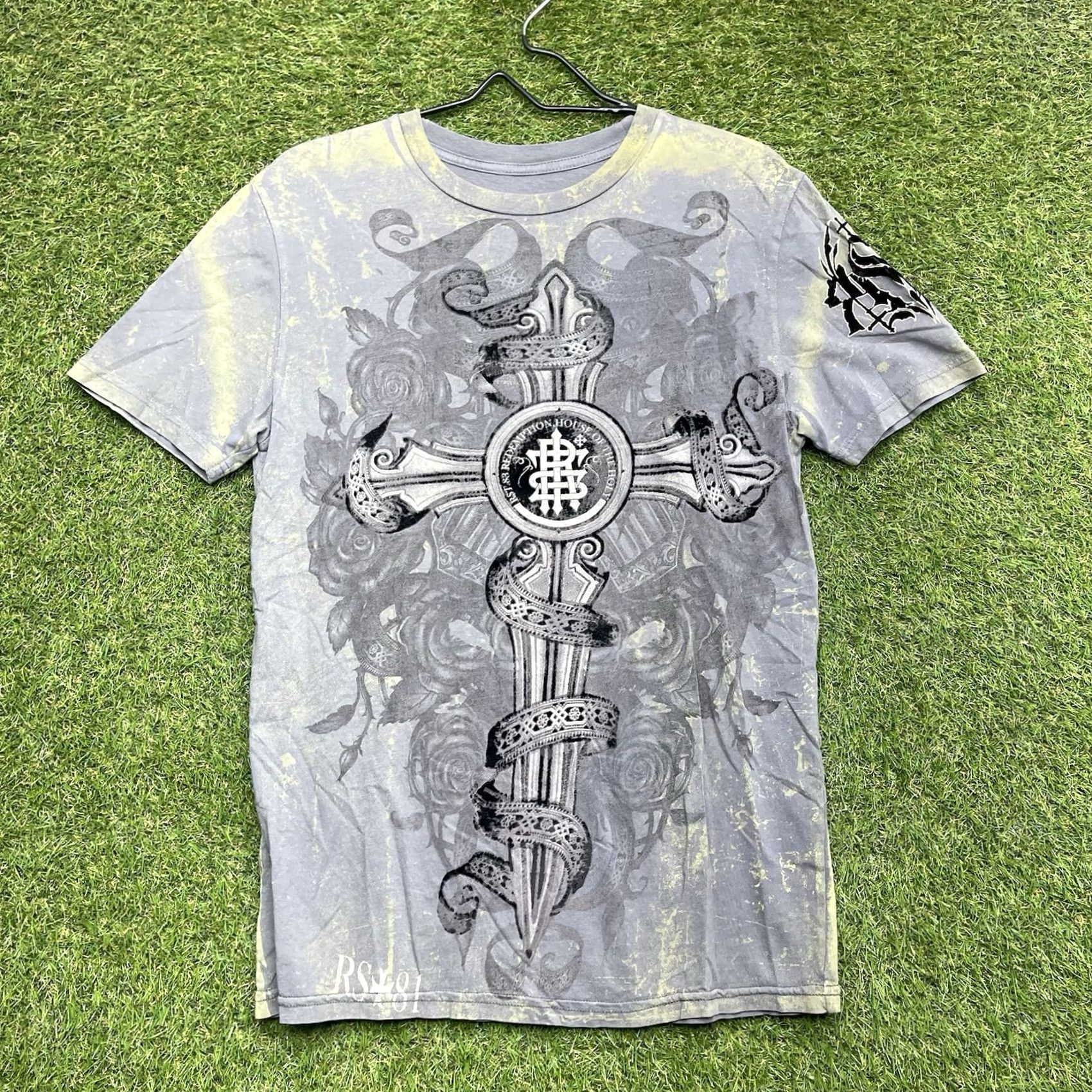 Affliction Affliction Y2K Shirt Mens S Cross MMA Elite Style Warrior Soul JNCO Wings Shirt Size US S / EU 44-46 / 1 - 2 Thumbnail