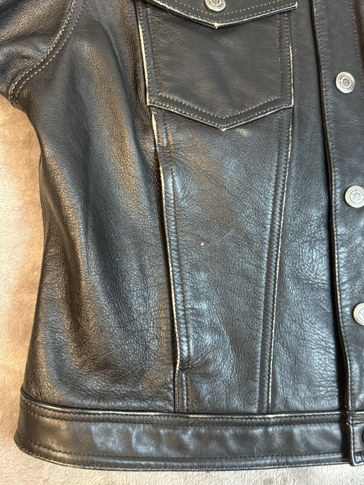 Harley Davidson Woman’s Harley Davidson Trucker/Motoclcle Jacket Blk Lg VTG Size L / US 10 / IT 46 - 6 Thumbnail