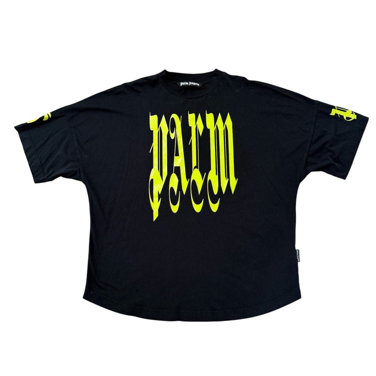 Palm Angel Green gothic logo-print T-shirt size XL