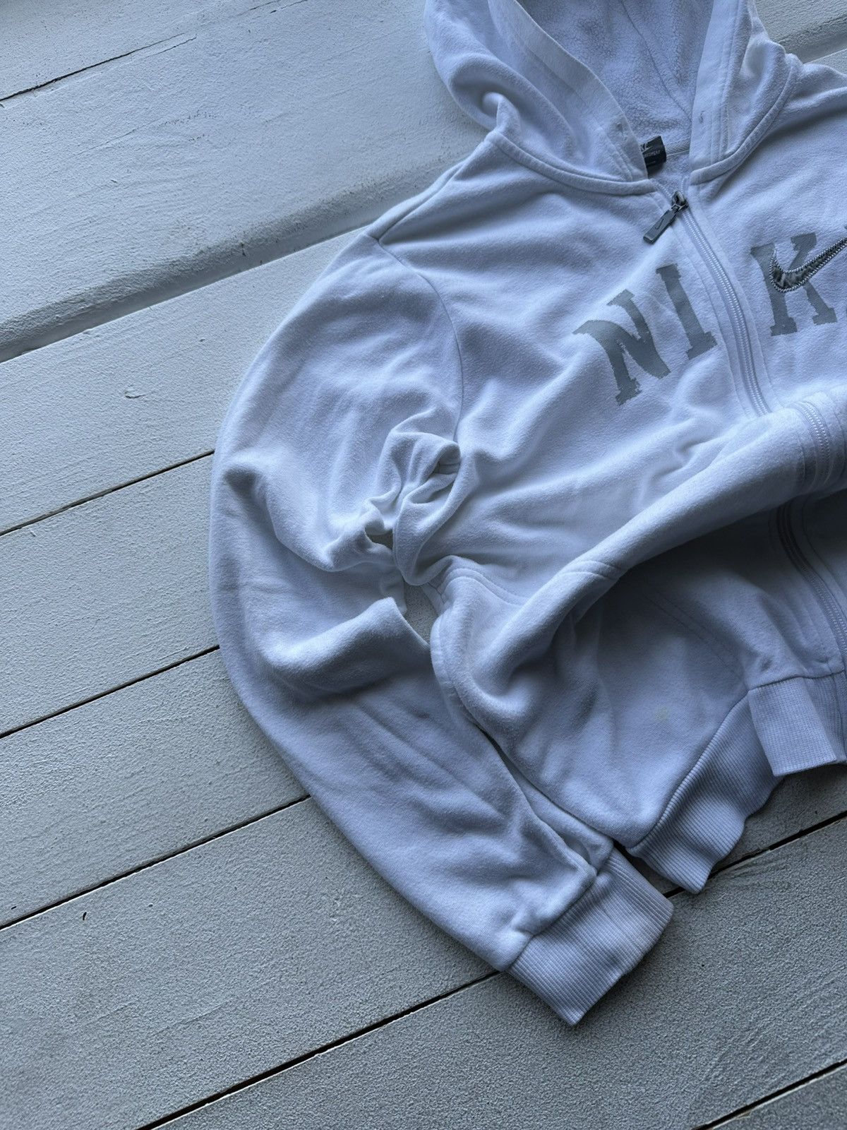 Nike × Vintage 🚨Nike Y2K White BOXY Hoodie RARE Vintage Skategang Drill Size US S / EU 44-46 / 1 - 2 Thumbnail