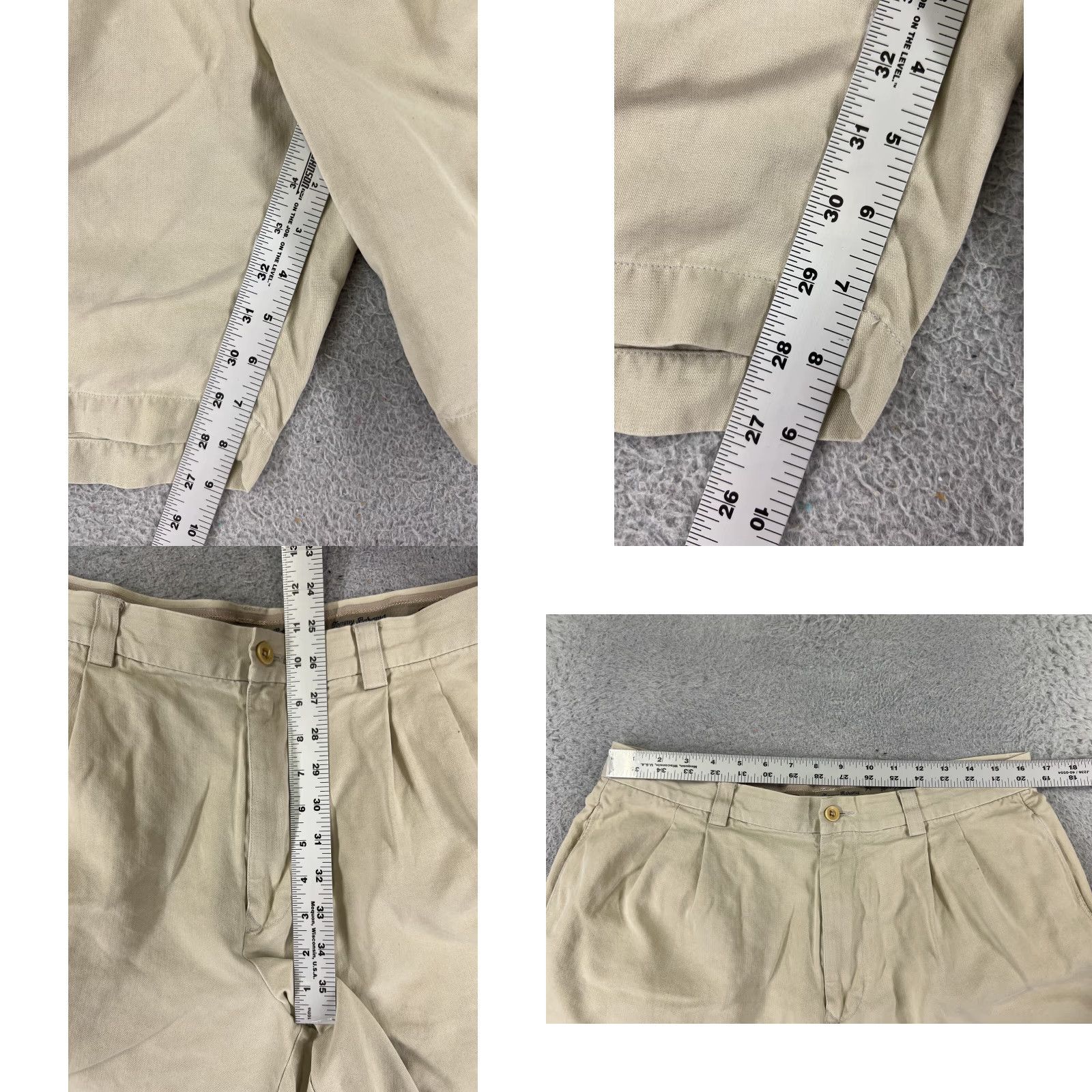 Tommy Bahama VINTAGE? No — Tommy Bahama Bermuda Shorts Men 34 Beige Pleated Silk Golf Casual Beach Aloha 90s Theme Mens Size US 34 / EU 50 - 8 Thumbnail