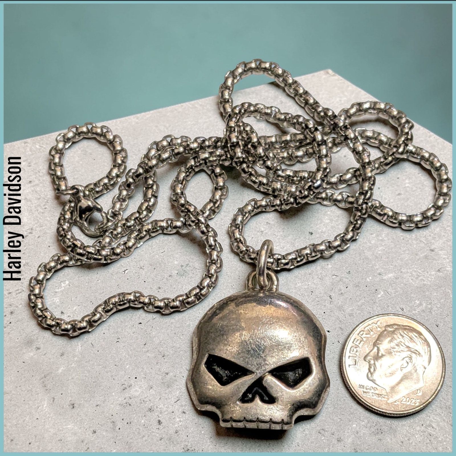 Harley Davidson HARLEY DAVIDSON MOTORCYCLE Willie G Skull Pendant Necklace Size ONE SIZE - 3 Thumbnail