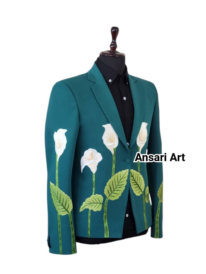 Other Men 2PC Customized floral embroidery western Nudie outfit Size 46S - 2 Thumbnail