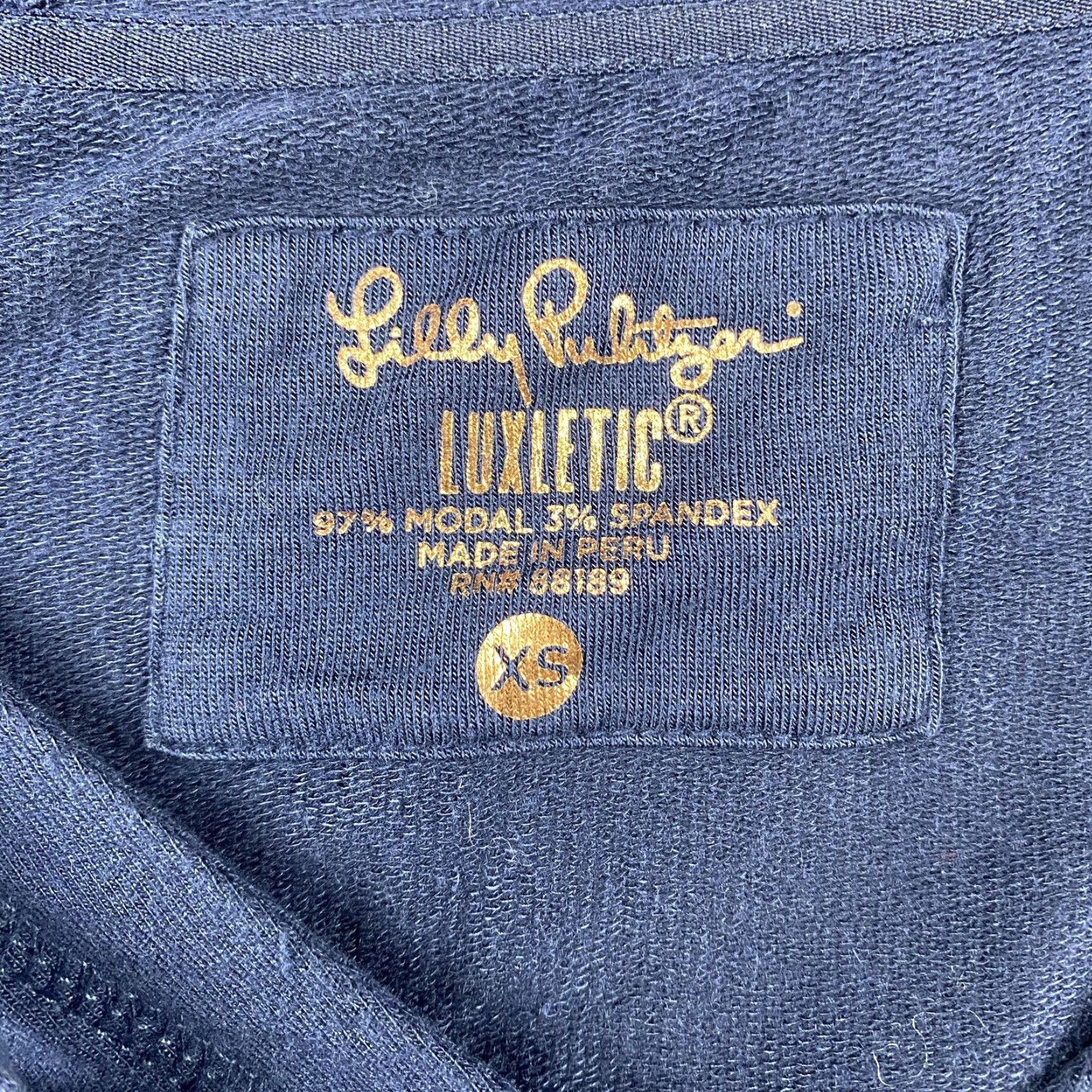 Lilly Pulitzer Lilly Pulitzer Luxletic Hoodie Womens XS Navy Blue Modal Pullover Pockets Lounge Top Size XS / US 0-2 / IT 36-38 - 6 Thumbnail