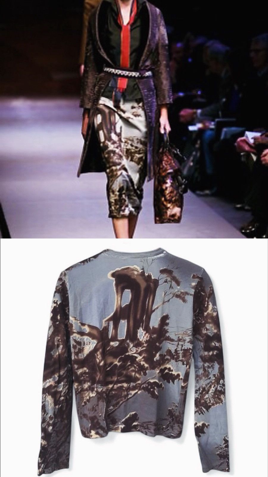Prada Archive F/W2004 Runway Roman Ruins Landscape Printed