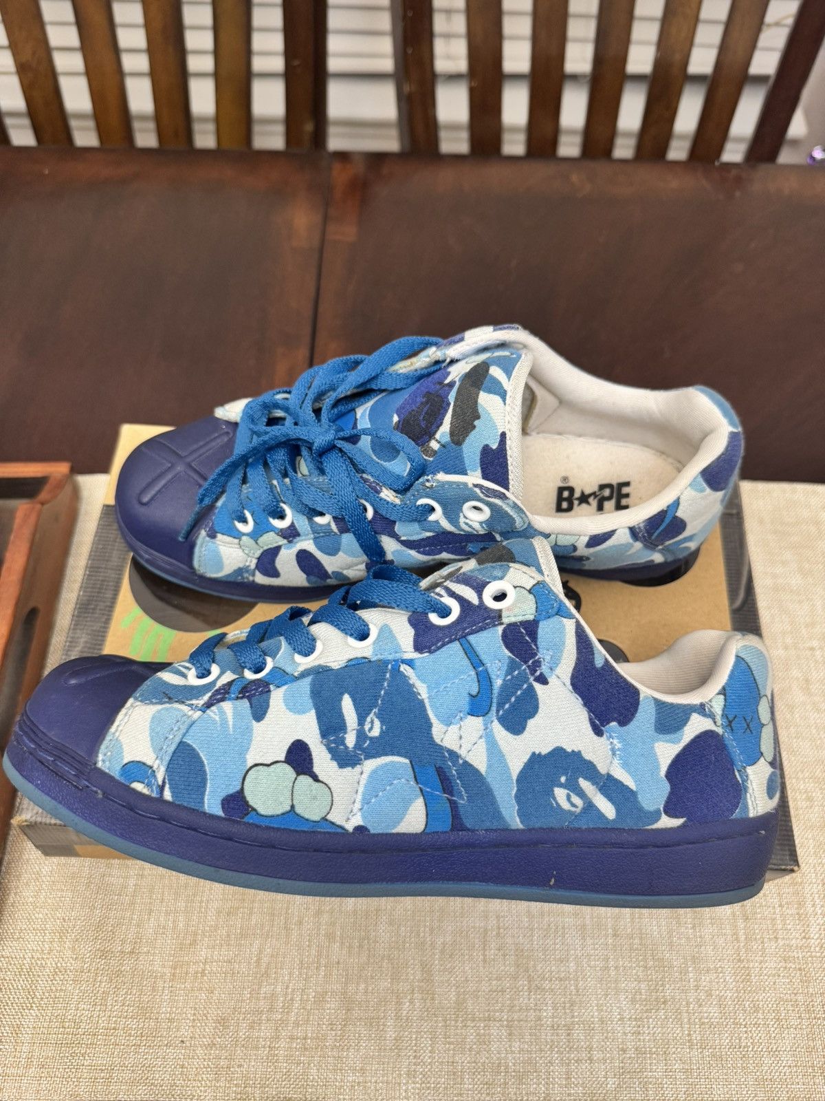 Bape × Kaws Kaws Ultra Skull Sta Sneakers Bape Sta Abc Camo Blue Size US 9.5 / EU 42-43 - 4 Thumbnail