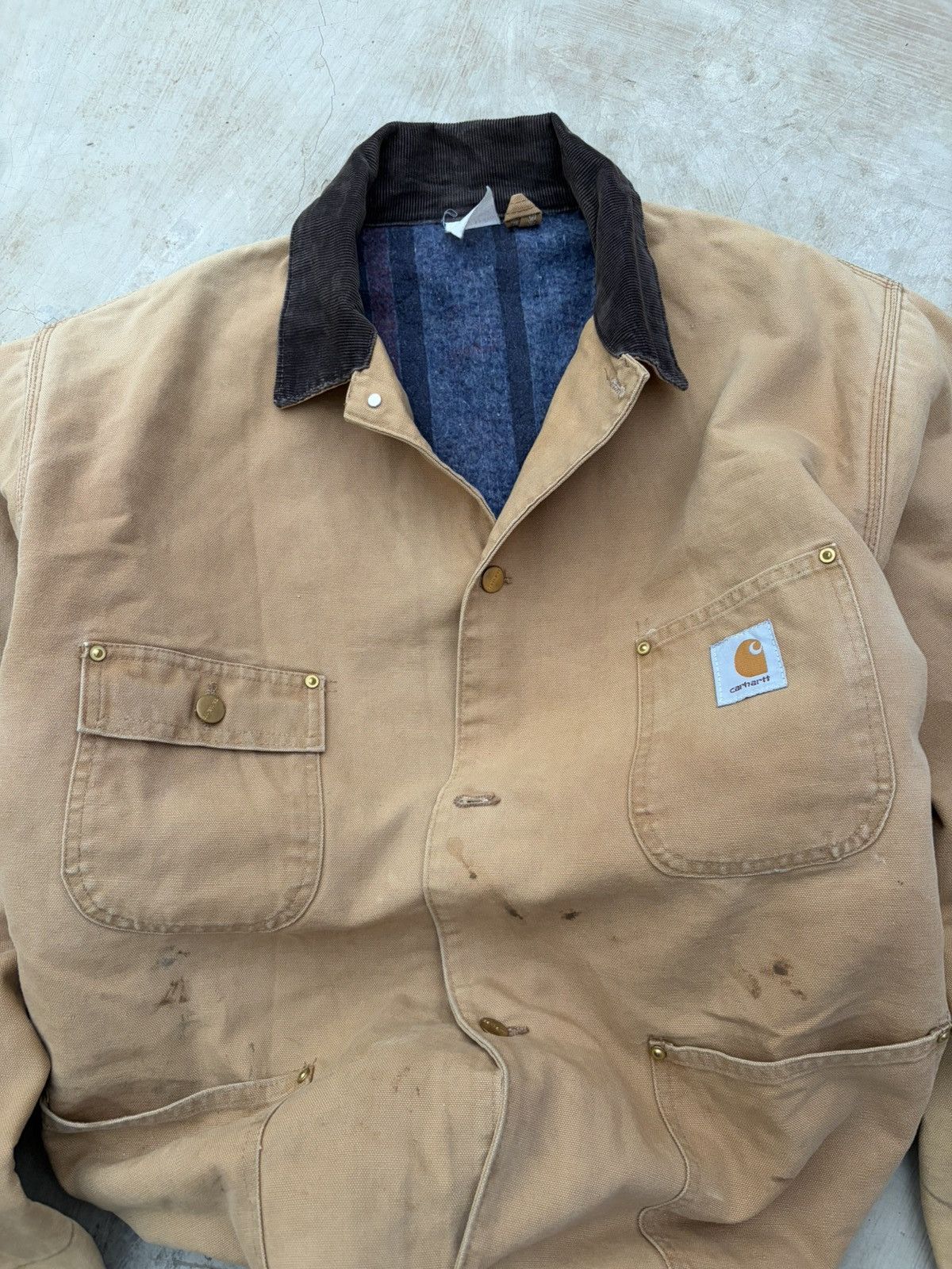 Carhartt Vintage Faded 80s Carhartt Chore Coat Jacket Size US XL / EU 56 / 4 - 3 Thumbnail