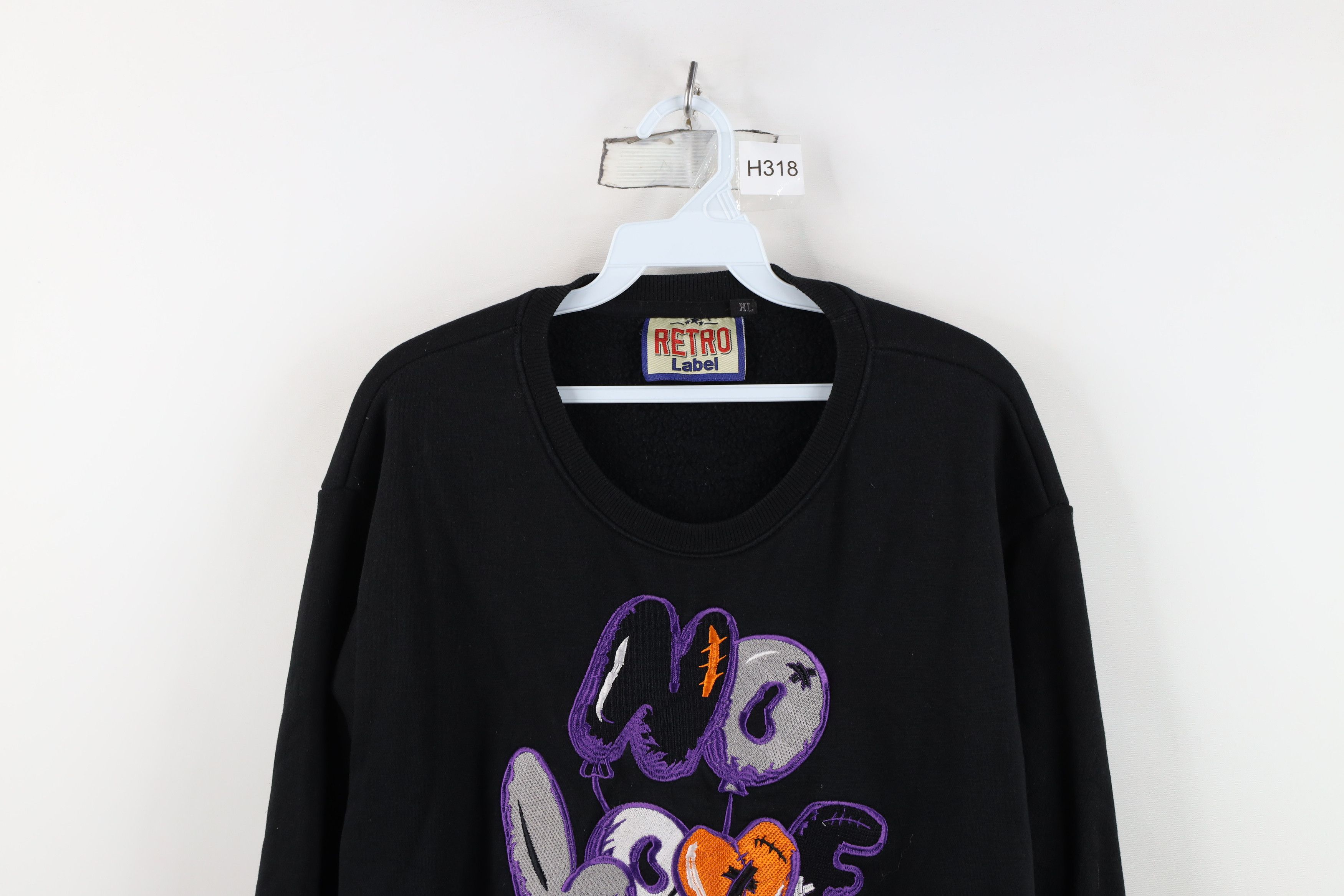 Vintage Vintage 90s Streetwear Spell Out No Love Bear Sweatshirt Size US XL / EU 56 / 4 - 2 Thumbnail