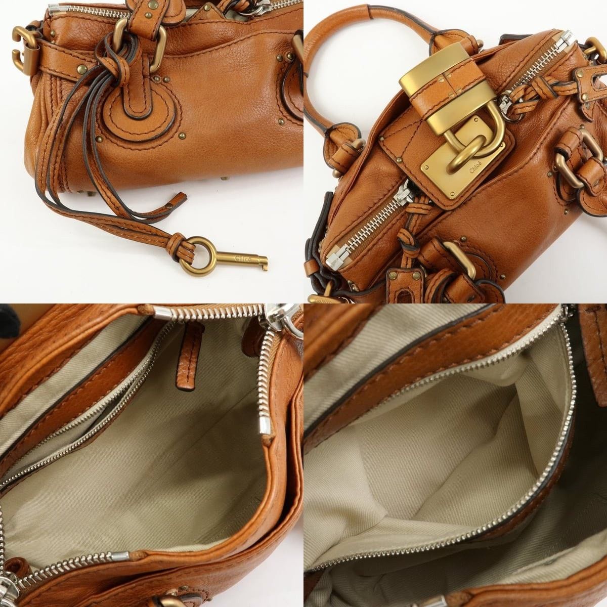 Chloe Chloe Paddington Mini Satchel Calfskin Leather Tan Size ONE SIZE - 7 Thumbnail