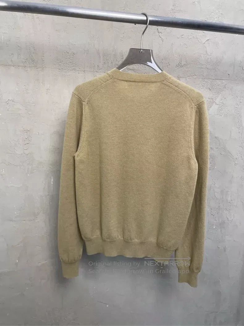 Comme des Garcons Comme Des Garcons Khaki embroidered small logo wool cardig Size L / US 10 / IT 46 - 2 Thumbnail