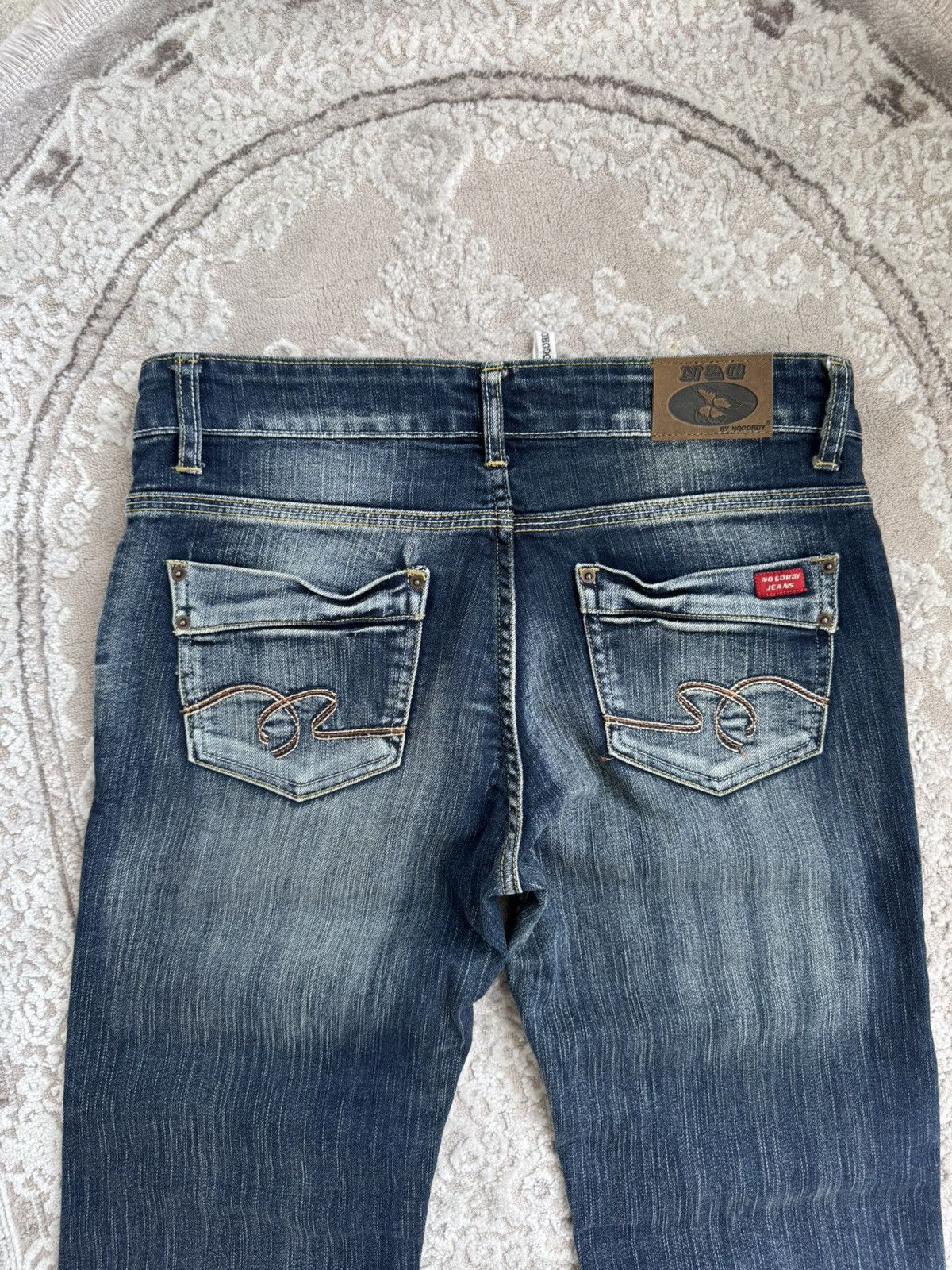 Japanese Brand vintage 2000s wide leg express darkwash y2k flared jeans Size 40" / US 18 - 3 Thumbnail