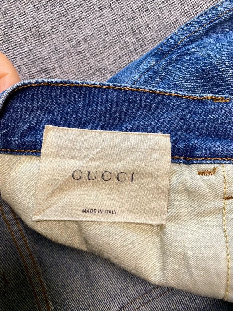 Gucci Gucci Button mid-waist tiger head embroidered straight jean Size US 34 / EU 50 - 7 Thumbnail