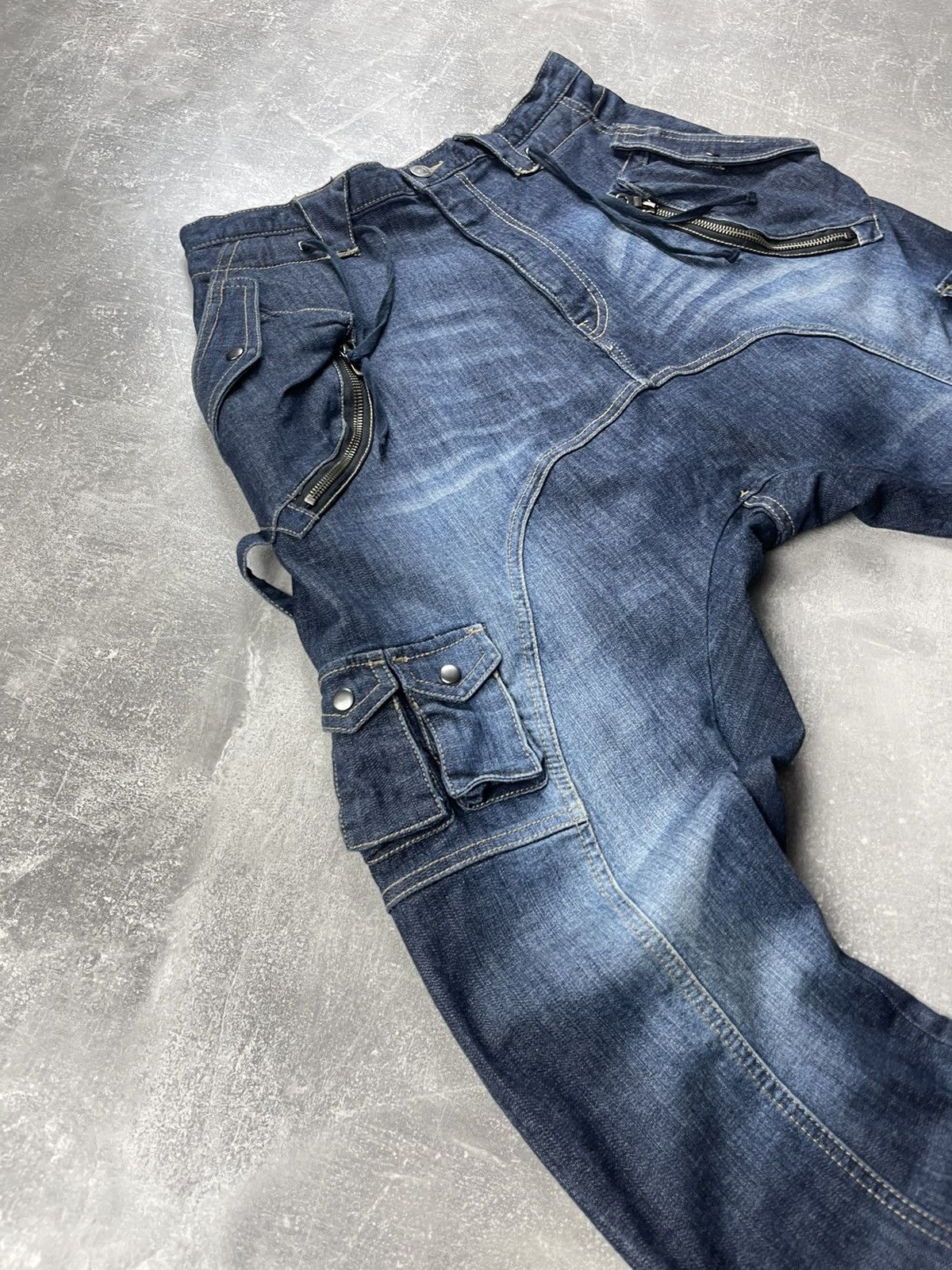 Japanese Brand × PPFM PPFM Archive Slim Japanese Cargo Y2K Biker Jeans Size US 30 / EU 46 - 4 Thumbnail