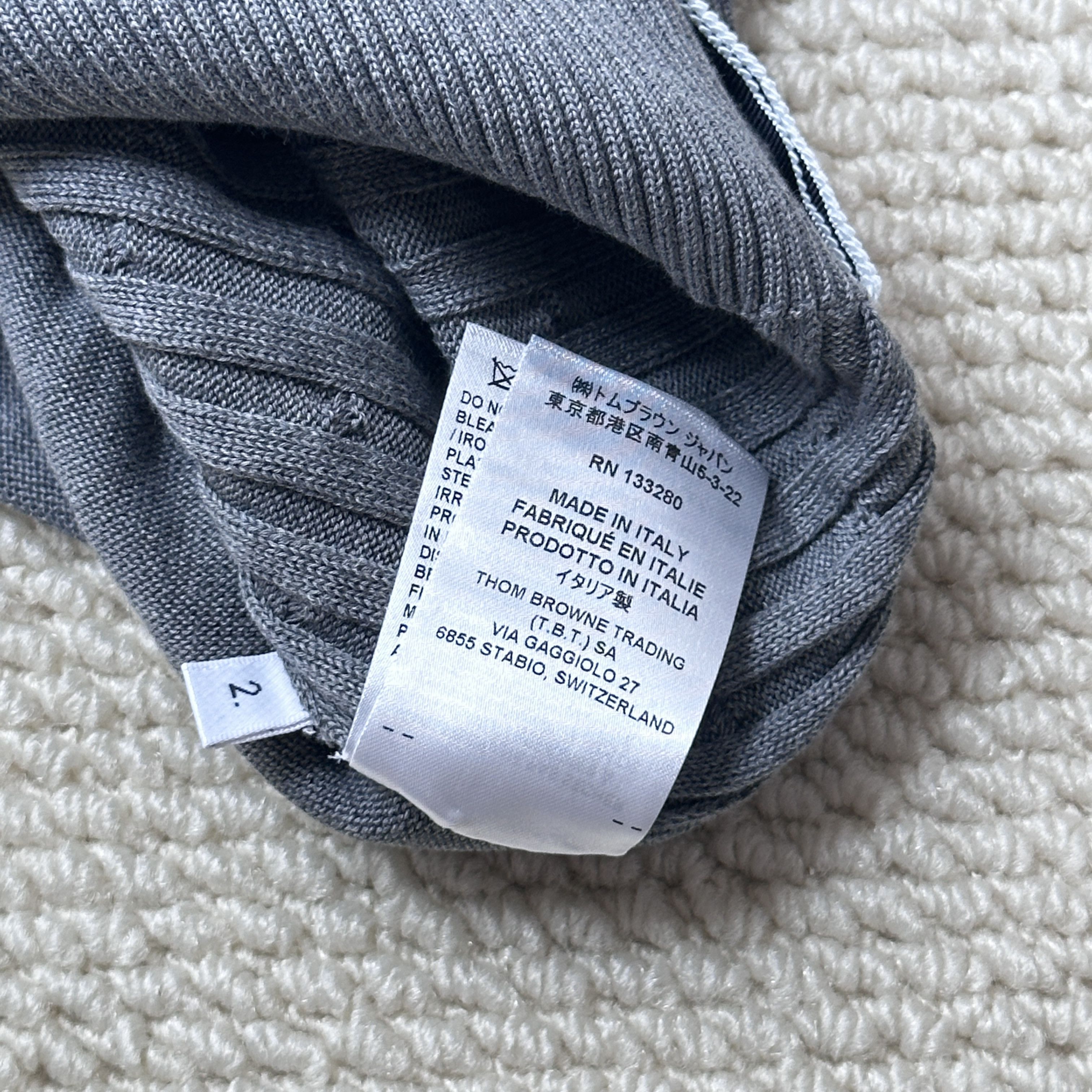 Thom Browne Thom Browne NECK PULLOVER IN COTTON WI 4 BAR LT GREY Size US M / EU 48-50 / 2 - 13 Thumbnail