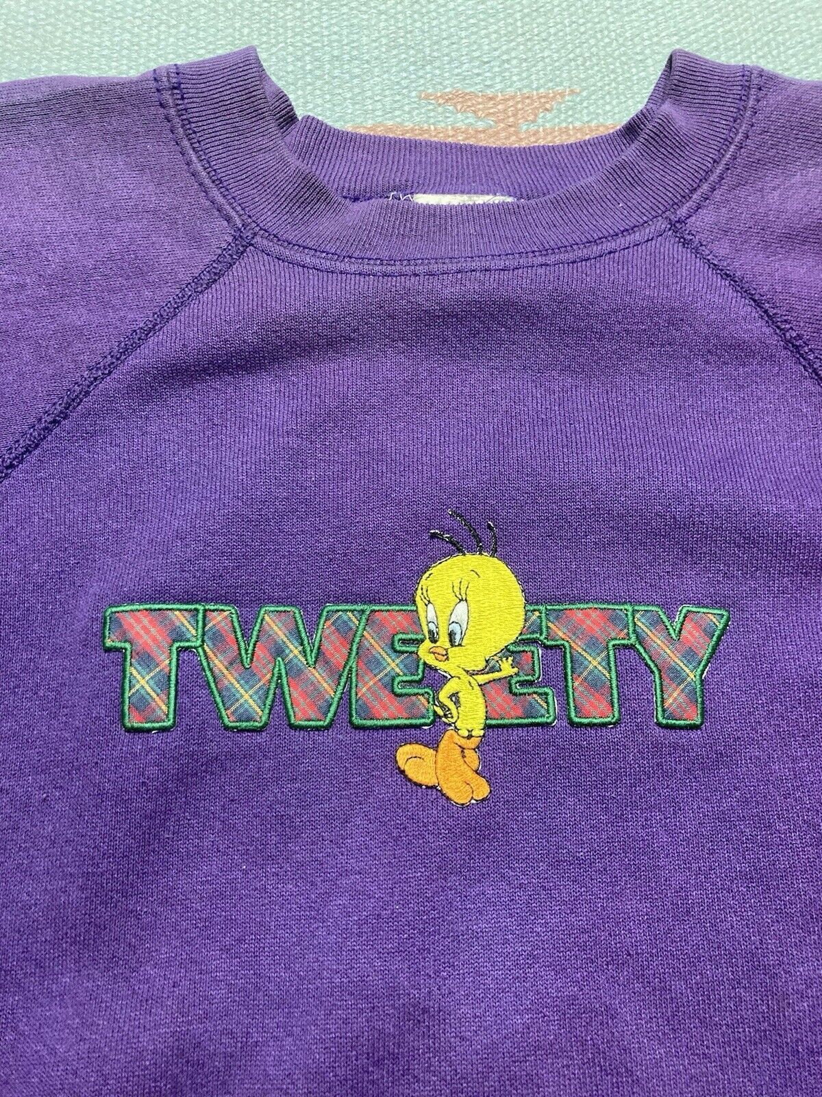 Vintage VTG 90s sweatshirt tweety bird looney tunes Disney purple M Size M / US 6-8 / IT 42-44 - 5 Thumbnail