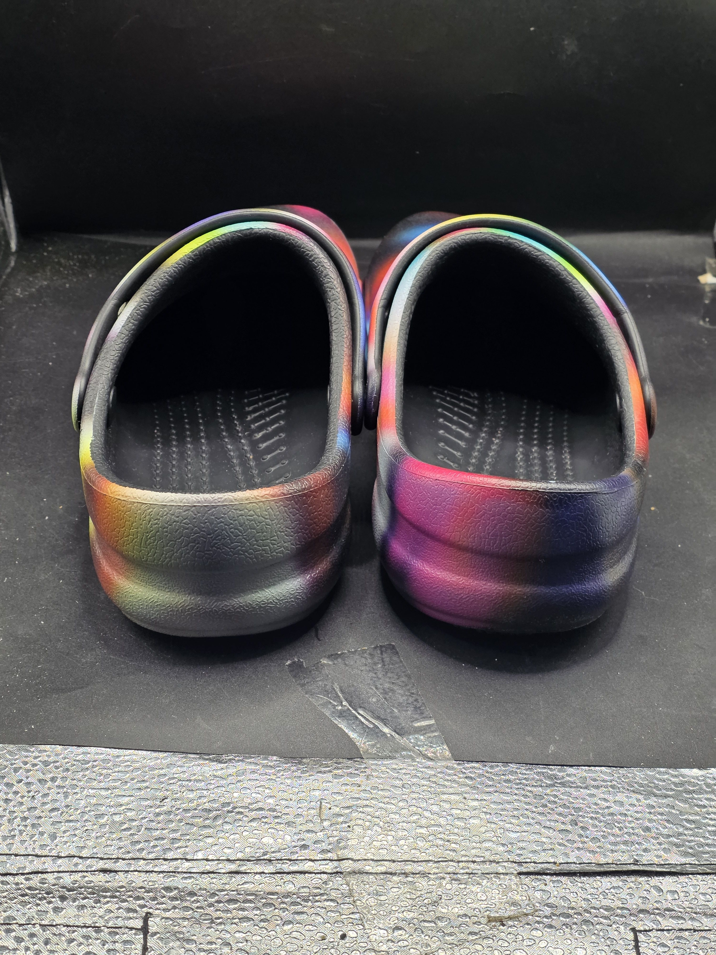 Crocs Authentic Crocs Rainbow Tie Dye Clogs Black Multicolor Size US 10 / IT 40 - 5 Thumbnail