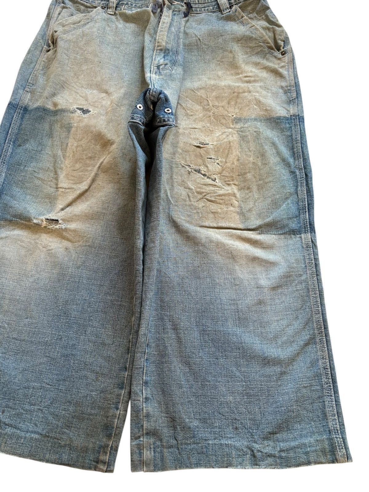 Enyce × Japanese Brand Vintage Japanese Brand Mud Wash Distress Rip Wide Leg Jean Size US 36 / EU 52 - 7 Thumbnail