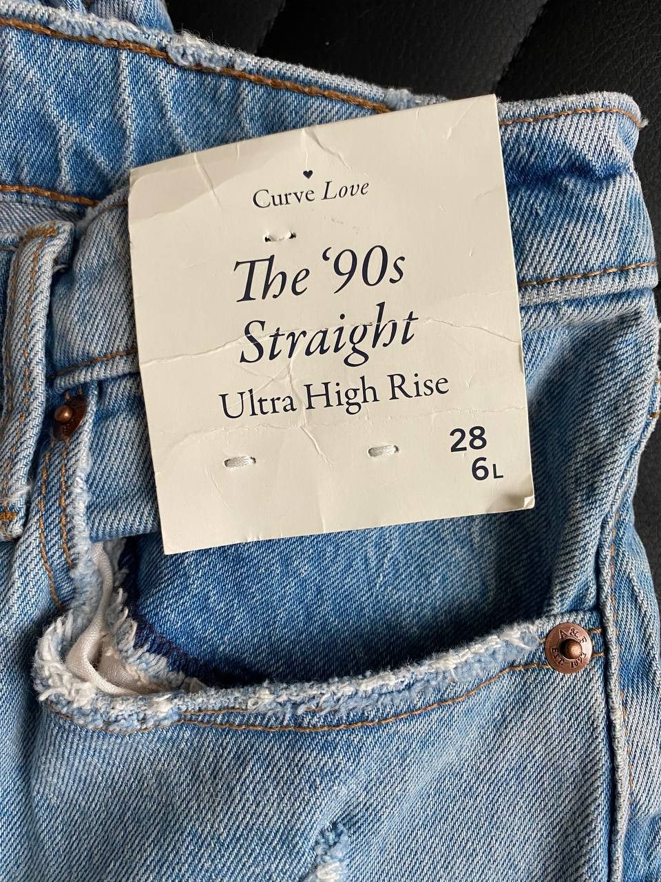 Abercrombie & Fitch The 90s Straight Ultra High Rise Light Blue Size 28" / US 6 / IT 42 - 5 Thumbnail