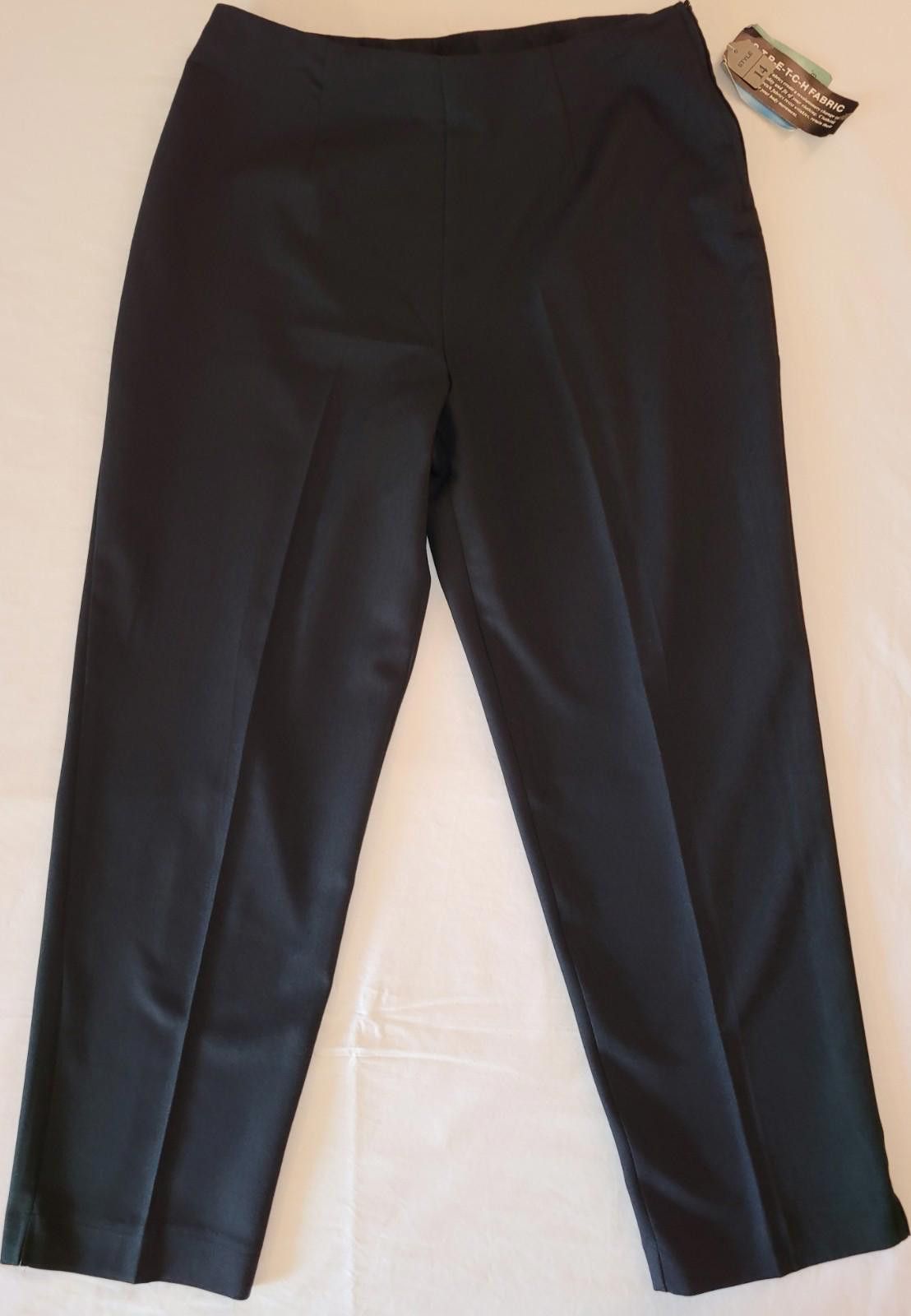 Designer Ship 'n Shore Black slacks Size 14 Pleated Front Pockets Size 36" / US 14 / IT 50 - 1 Thumbnail