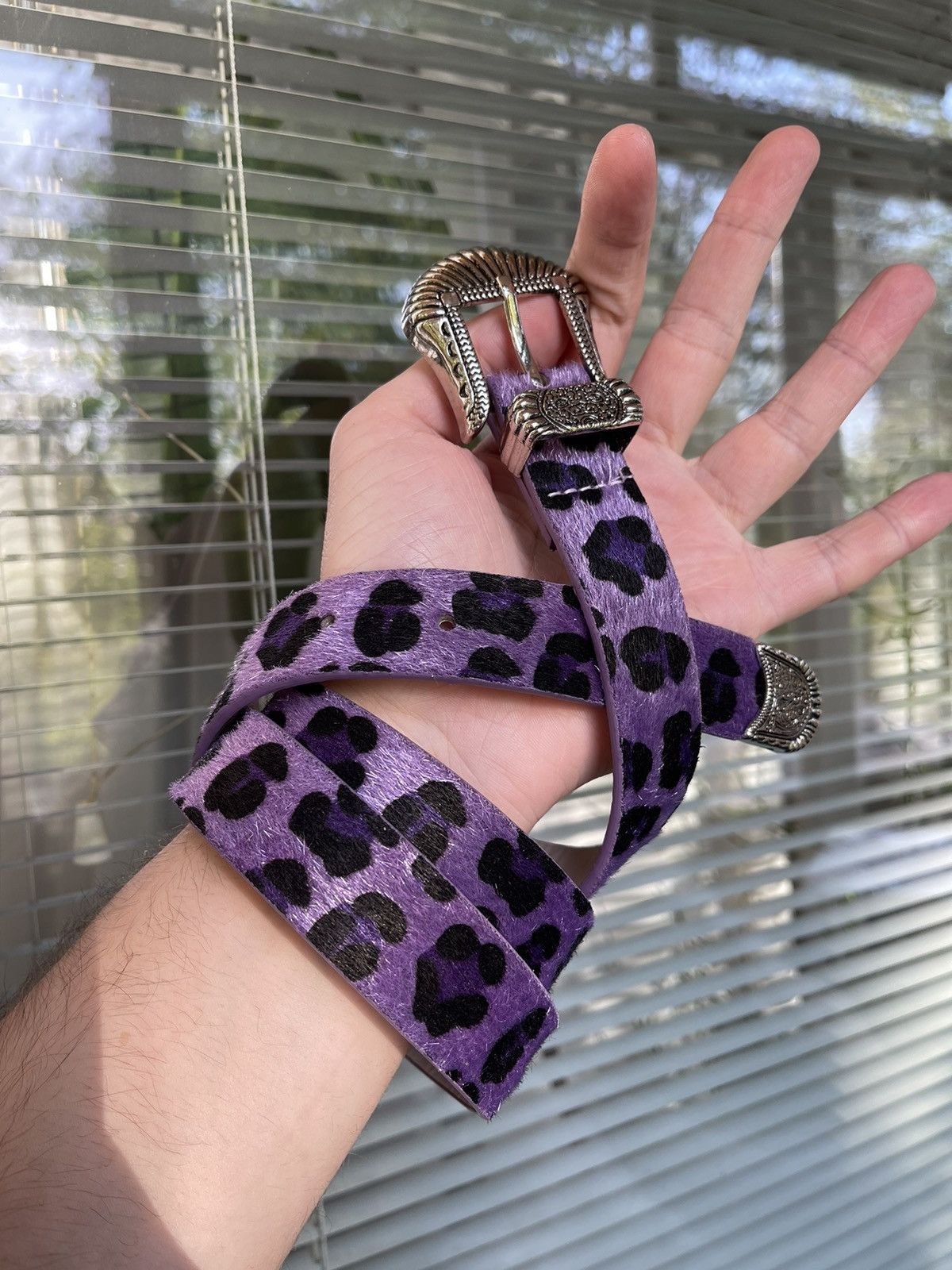 Purple Y2K belt horse style