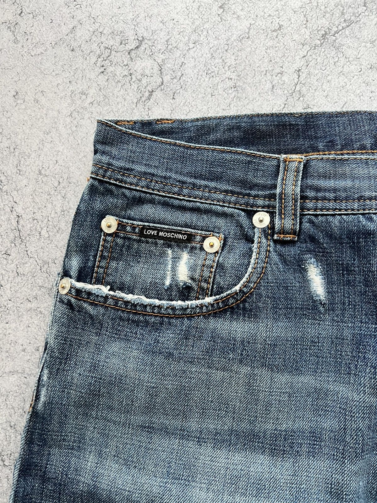 Moschino Vintage Love Moschino Jeans Distressed Denim Pants 00s Size US 38 / EU 54 - 7 Thumbnail