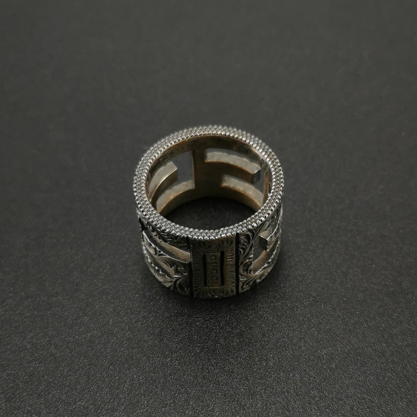 Gucci Gucci Silver Hollow Double G Ring Size 19 -z2505 Size ONE SIZE - 6 Thumbnail