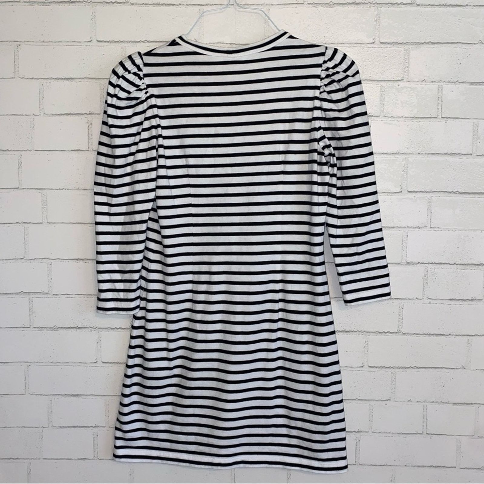 A.L.C. A.L.C. $365 Kidman Black Striped Puff LS Tee Dress XS Size XS / US 0-2 / IT 36-38 - 14 Thumbnail