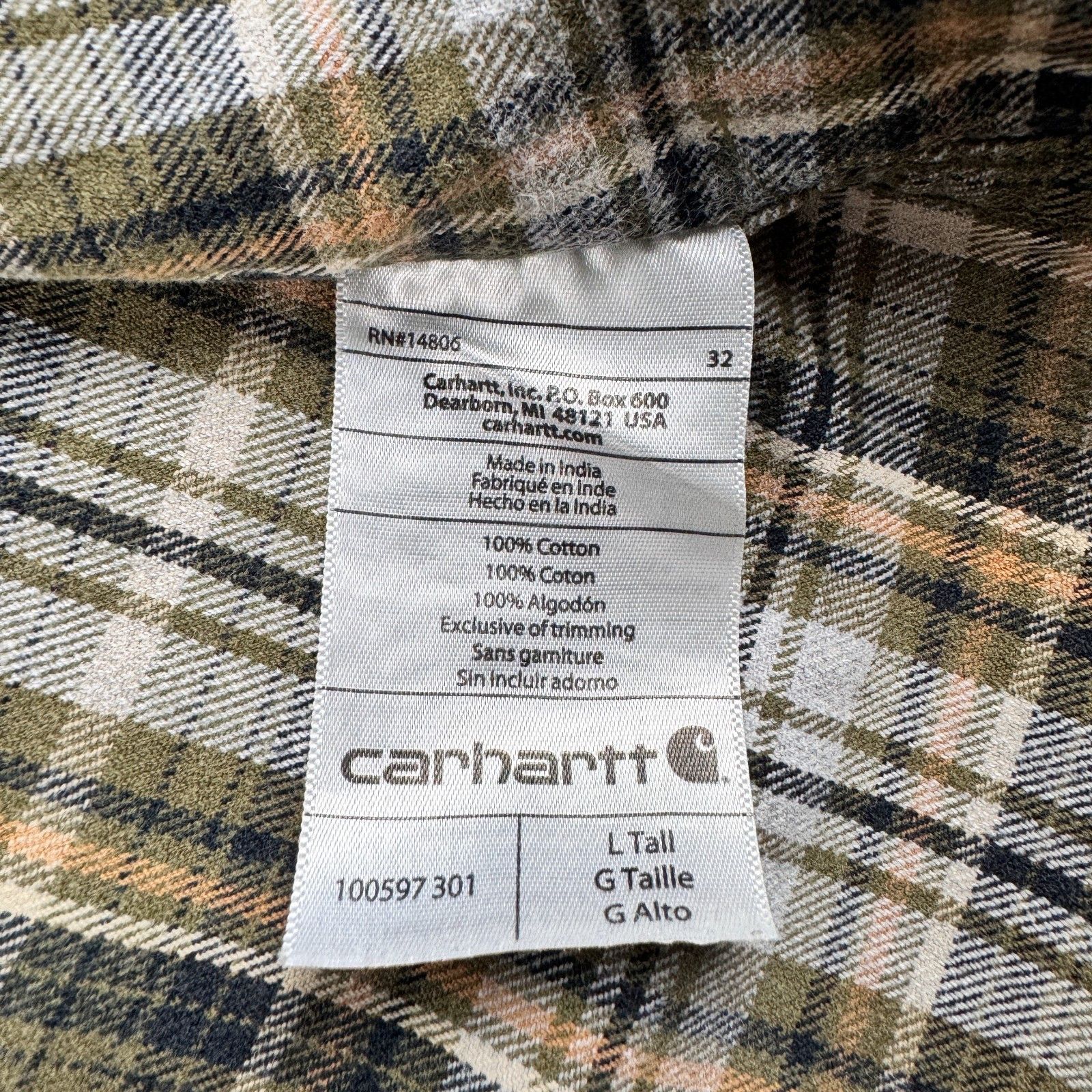 Carhartt Carhartt Plaid Flannel Shirt Distressed Workwear L Size US L / EU 52-54 / 3 - 10 Thumbnail