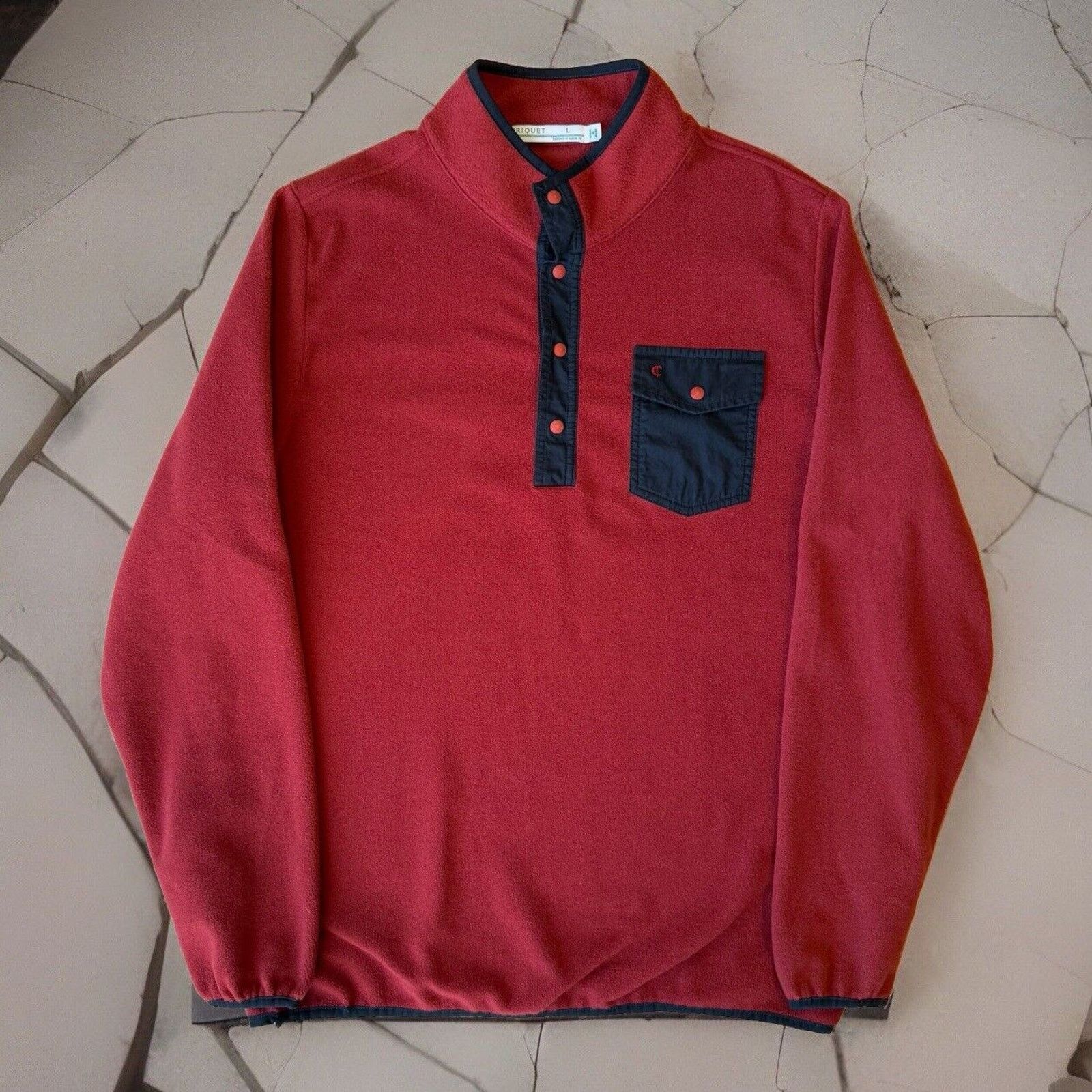 Criquet Criquet Snap Pullover Large Red Fleece Pullover Outerwear Size US L / EU 52-54 / 3 - 1 Thumbnail
