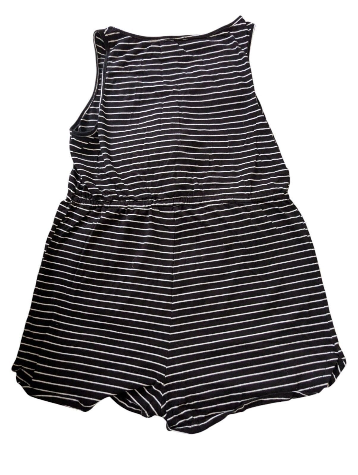 Shein Shein Womens Romper Size Large Striped Black White Cotton Size 30" / US 8 / IT 44 - 6 Thumbnail