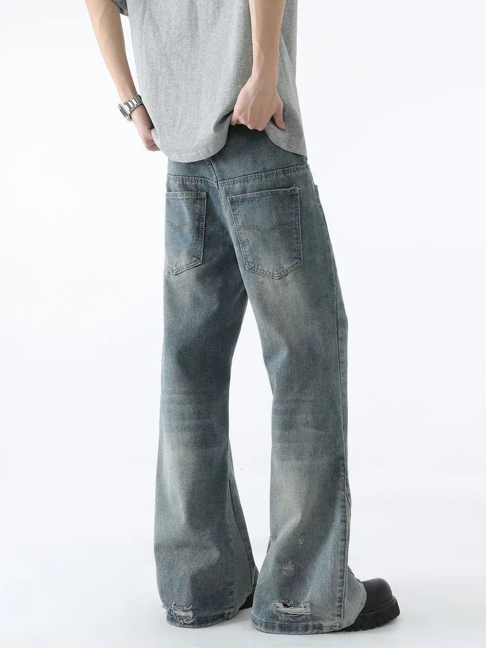 Japanese Brand Retro loose ripped patchwork jeans Size US 32 / EU 48 - 5 Thumbnail